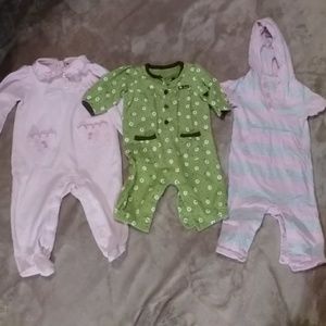 Baby one piece outfits and pjs.